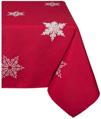 Glisten Snowflake Embroidered Christmas Square Tablecloth, 60