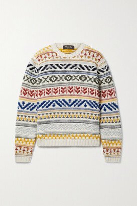 Bernina Fair Isle Cashmere Sweater - White