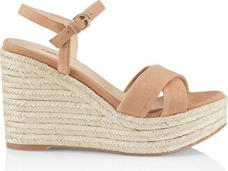 Mae Tan Mae Suede 2-Piece Wedge Espadrilles