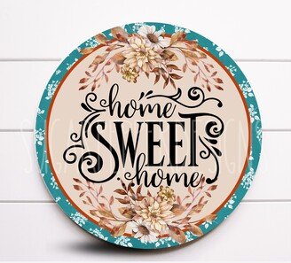 Wreath Sign, Home Sweet Fall Pumpkin Neutral Sugar Pepper Designs