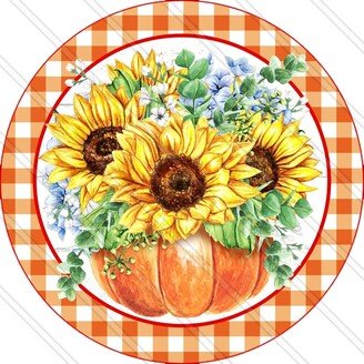 Pumpkin Sign - Sunflower Fall Autumn Wreath Metal