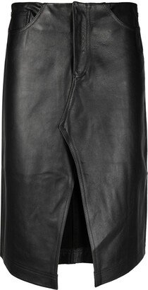 Leather Midi Skirt-AC