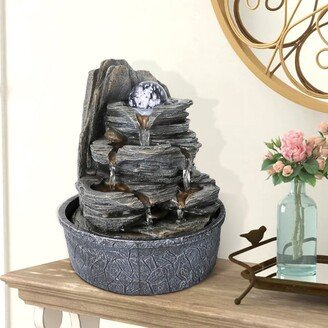 Indoor Tabletop Fountain with Led Light and Crystal Ball