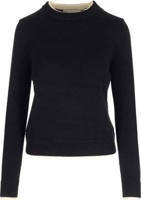 Double Layer Crewneck Knitted Sweater