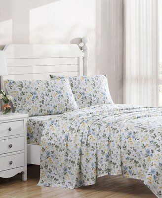 Meadow Floral Cotton Sateen 4-Pc. Sheet Set, King