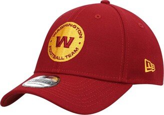 Men's Burgundy Washington Football Team Circle Essential 39THIRTY Flex Hat