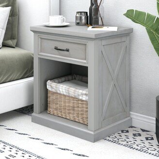 Nestfair Modern Wooden Nightstand with 1-Drawer