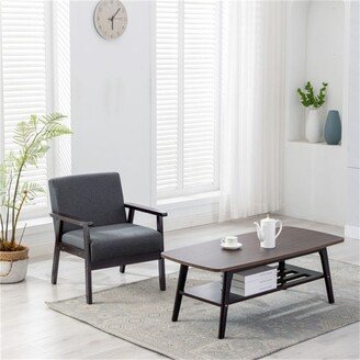 BESTCOSTY Espresso Coffee Table and Chair Set