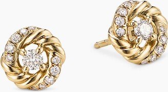 Petite Infinity Stud Earrings in 18K Yellow Gold with Diamonds Women's