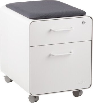 Poppin Mini 2-Drawer Locking Stow Filing Cabinet White