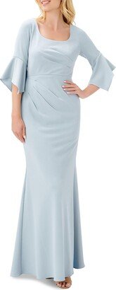 Womens Crepe Maxi Evening Dress