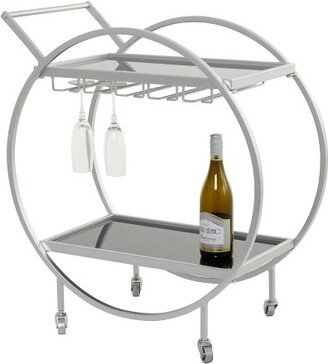 Contemporary Metal Round Bar Cart - Olivia & May