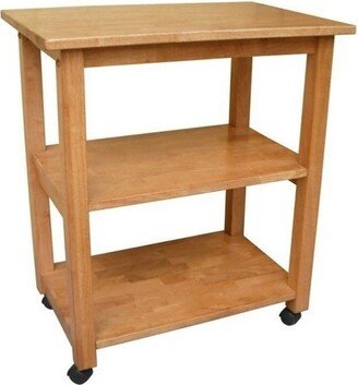 Wood Microwave Cart in Medium Oak Brown-Pemberly Row