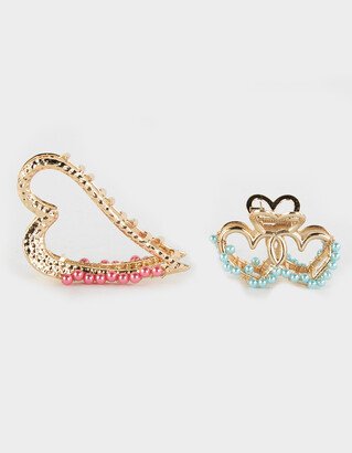 2 Pack Metal Heart Clip Set