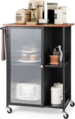 Kitchen Island on Wheels Utility Trolley Rolling Coffee Bar Cart