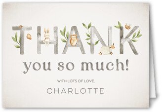 Thank You Cards: Natural Letters Thank You Card, White, 3X5, Matte, Folded Smooth Cardstock