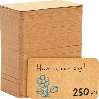 Juvale 250-Pack Blank Index Cards, 2x3.5 in Flashcards for Studying, Small Kraft Paper Cardstock for Making Business Cards, Playing Cards, Brown