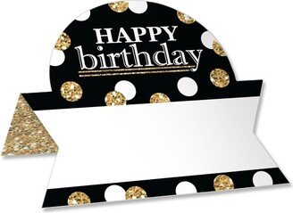 Big Dot of Happiness Adult Happy Birthday - Gold - Birthday Party Tent Buffet Card - Table Setting Name Place Cards - Set of 24