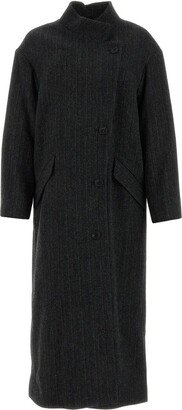 Marant Étoile Melange Charcoal Wool Sabine Coat