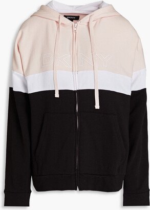 DKNY Sleepwear Color-block cotton-blend jersey hoodie