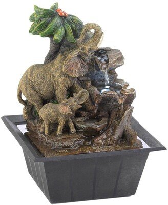 HIGHLIGHTHK Personality Elephant Family Tabletop Fountain