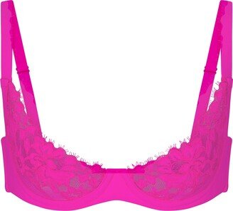 Skims Lace Unlined Scoop Bra | Fuchsia