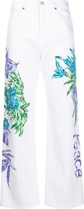 Floral-Print Cotton Trousers