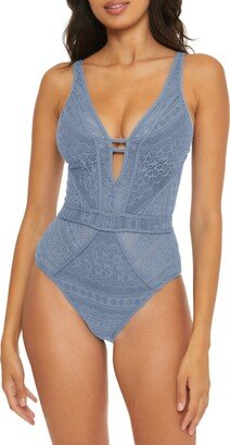 Color Play Lace One-Piece Swimsuit