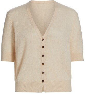 Dianna Short-Sleeve Cashmere Cardigan