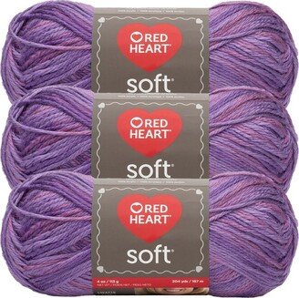 Red Heart Soft Plumy Yarn - 3 Pack of 113g/4oz - Acrylic - 4 Medium (Worsted) - 256 Yards - Knitting/Crochet