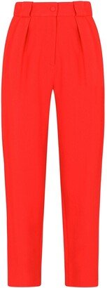 High-Waisted Straight-Leg Trousers-AJ