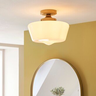Dunelm Mondez Bathroom 1 Light Flush Ceiling Fitting Satin Gold