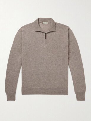 Slim-Fit Wool Half-Zip Sweater-AB