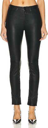 Nils Slim Leather Pant in Black