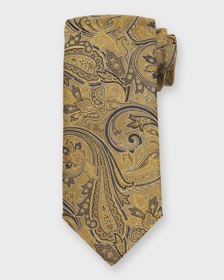 Men's Paisley Jacquard Silk Tie-AG