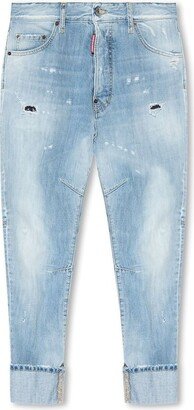 Tailored Combat Cropped Distressed Jeans