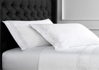 600 Thread Count Floral Vine Embroidery 4Pc Sheet Set