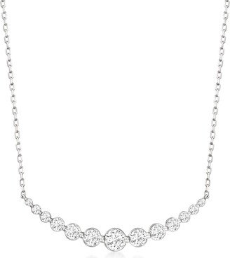 Diamond Smile Necklace in 14kt White Gold