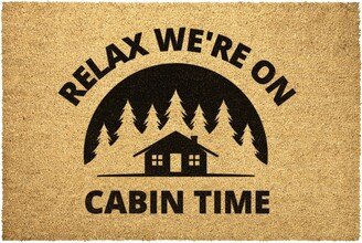 Relax We're On Cabin Time Doormat Outdoor Rug Door Mat Decor Housewarming Summer Winter Christmas House Gift