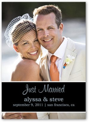 Wedding Announcements: Classic Wedding Band Wedding Announcement, Black, Signature Smooth Cardstock, Square