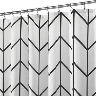 mDesign Fabric Herringbone Chevron Print Shower Curtain, 72