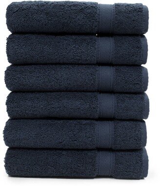 Sinemis Terry Hand Towels - Set of 6 - Navy