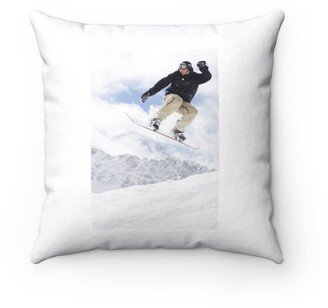 Snow Boarding Pillow - Throw Custom Cover Gift Idea Room Decor