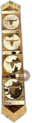 Longhorn Design Cowhide Table Runner 72 Inches Long - Decor