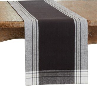 Saro Lifestyle Long Table Runner with Stripe Border Design, 72 x 13