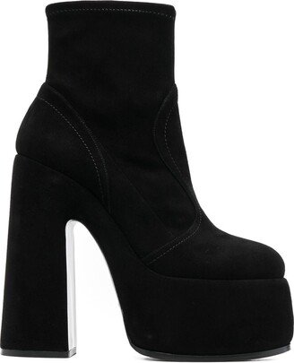 170mm Suede Platform Ankle Boots