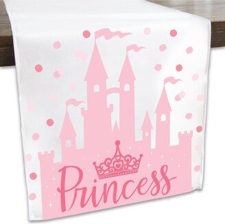 Big Dot of Happiness Little Princess Crown Princess Baby Shower or Birthday Party Dining Table Decor - Cloth Table Runner - 13 x 70 in