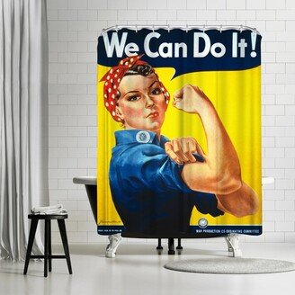 71 x 74 Shower Curtain, Rosie The Riveter 16X20 by Samantha Ranlet