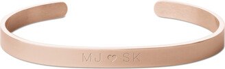 Engraved Jewelry: Perfect Pair Heart Engraved Cuff, Rose Gold