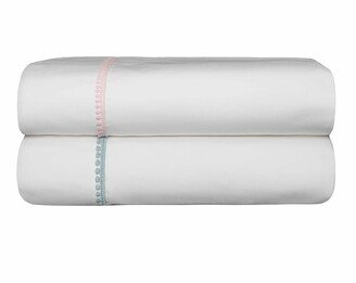 Bovi Fine Linens Bitsy Dots Full/Queen Sheet Set, White/Aqua